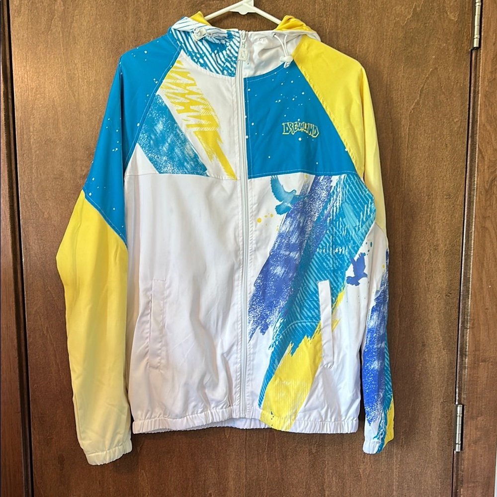 Dreamland Blue, Yellow, and White Windbreaker Jacket